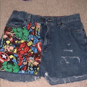 Avengers high waisted shorts